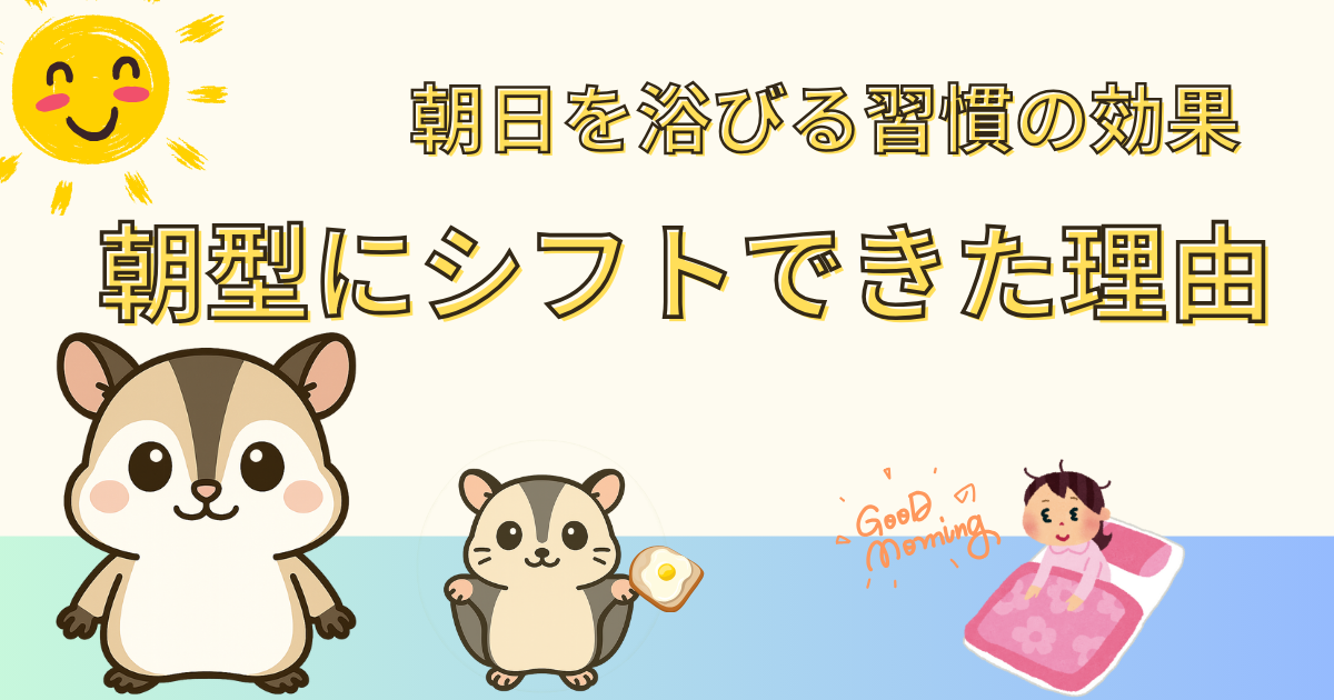 朝型にシフトできた理由｜朝日を浴びる習慣の効果